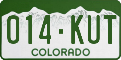 CO license plate 014KUT