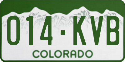 CO license plate 014KVB