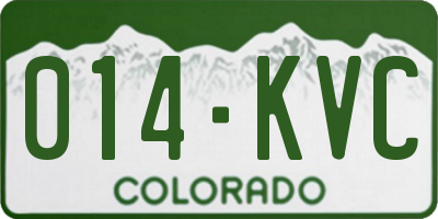 CO license plate 014KVC