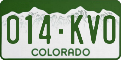 CO license plate 014KVO