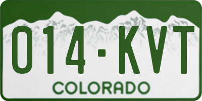 CO license plate 014KVT