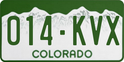 CO license plate 014KVX
