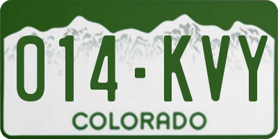 CO license plate 014KVY