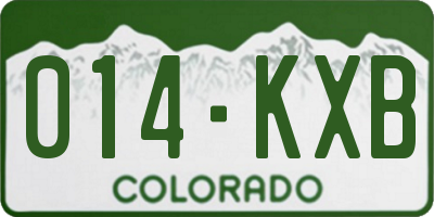 CO license plate 014KXB