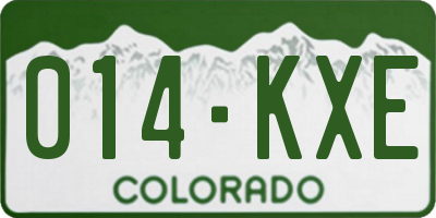CO license plate 014KXE