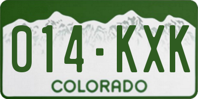 CO license plate 014KXK