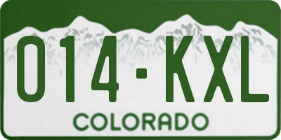 CO license plate 014KXL