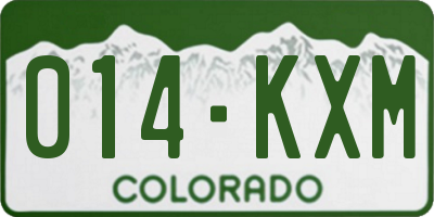 CO license plate 014KXM