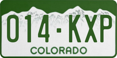 CO license plate 014KXP