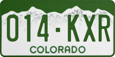 CO license plate 014KXR