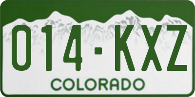 CO license plate 014KXZ