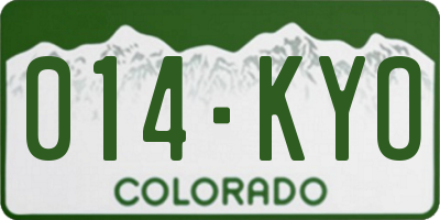 CO license plate 014KYO