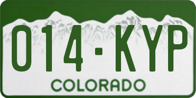 CO license plate 014KYP