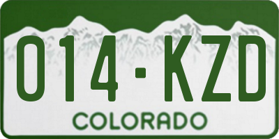 CO license plate 014KZD