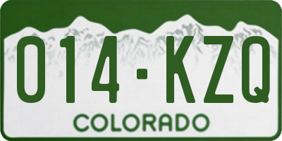 CO license plate 014KZQ