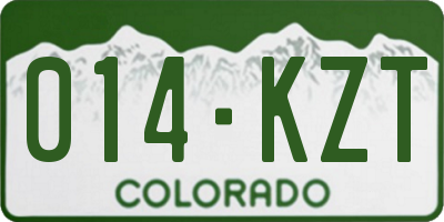 CO license plate 014KZT