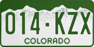 CO license plate 014KZX