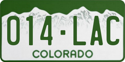 CO license plate 014LAC
