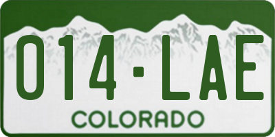 CO license plate 014LAE