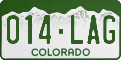 CO license plate 014LAG