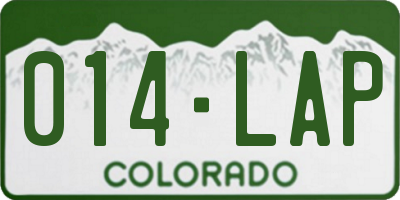 CO license plate 014LAP