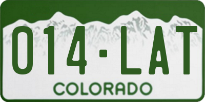 CO license plate 014LAT