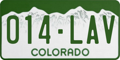 CO license plate 014LAV