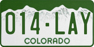 CO license plate 014LAY
