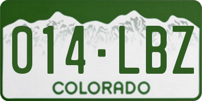 CO license plate 014LBZ