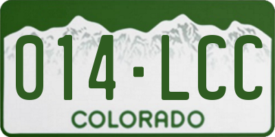 CO license plate 014LCC