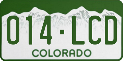 CO license plate 014LCD