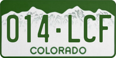 CO license plate 014LCF