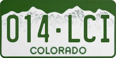 CO license plate 014LCI