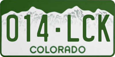 CO license plate 014LCK