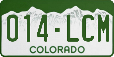 CO license plate 014LCM