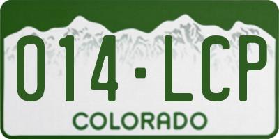 CO license plate 014LCP