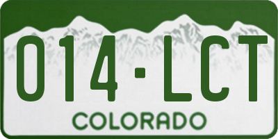 CO license plate 014LCT