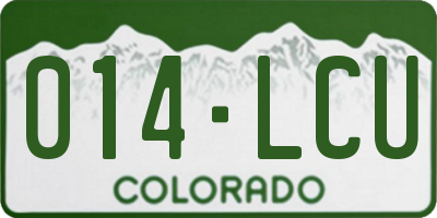 CO license plate 014LCU