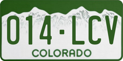 CO license plate 014LCV