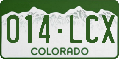 CO license plate 014LCX