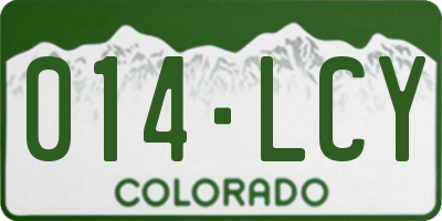 CO license plate 014LCY