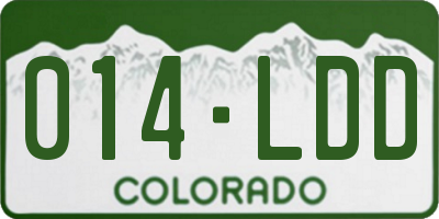 CO license plate 014LDD