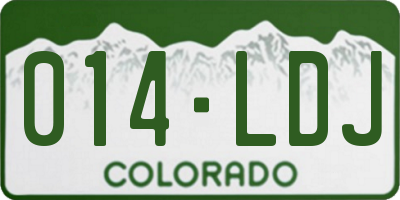 CO license plate 014LDJ
