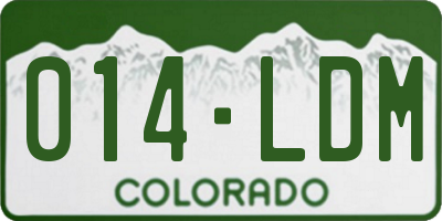 CO license plate 014LDM