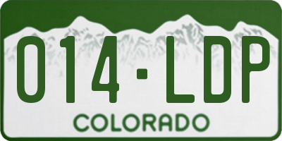 CO license plate 014LDP