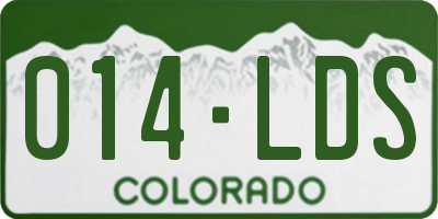 CO license plate 014LDS