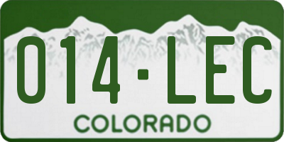 CO license plate 014LEC