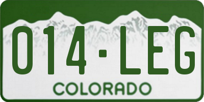 CO license plate 014LEG