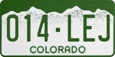 CO license plate 014LEJ