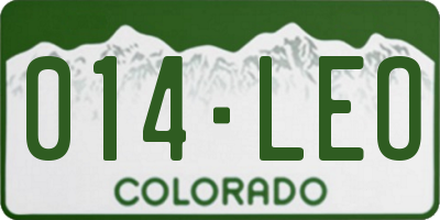 CO license plate 014LEO